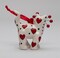 Ceramic White Cat with Red Hearts Ornament, Home Décor, Gift for Her, Galentine's Day Gift, Cat Lovers Gift, Pet Loss Gift, Valentines Day Decor